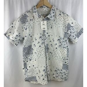 MEN'S FREE ASSEMBLY SIZE XXL SHORT SLEEVE SHIRT BUTTON FRONT FLORA PRINT